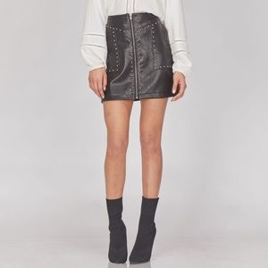 GREYLIN studded vegan leather LUCA skirt, size Large